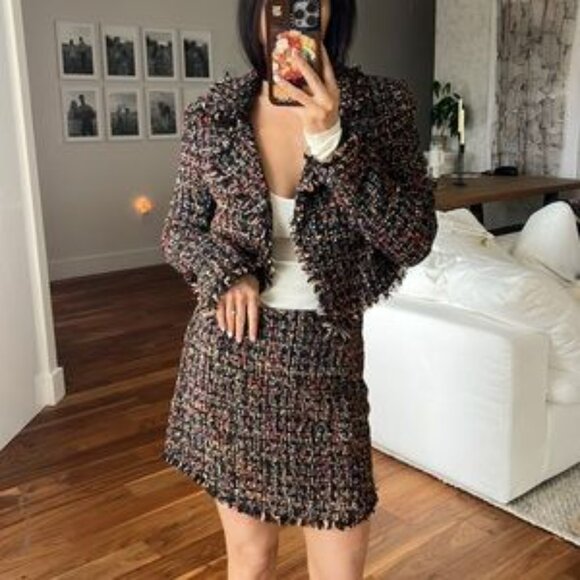 Lovers and Friends Aria Blazer/Jacket in Nightlife Lurex Metallic Tweed Fringe.S - Picture 2 of 4